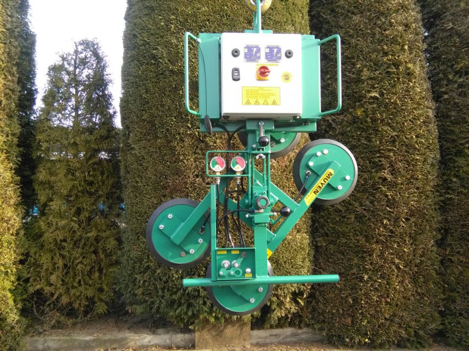 Twin500 vacuum lifter Muyen, safety 3* dual systeem 500 kg turn and tilt