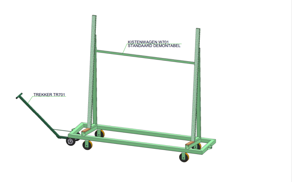 W701 Glass trolley, heavy weight Muyen