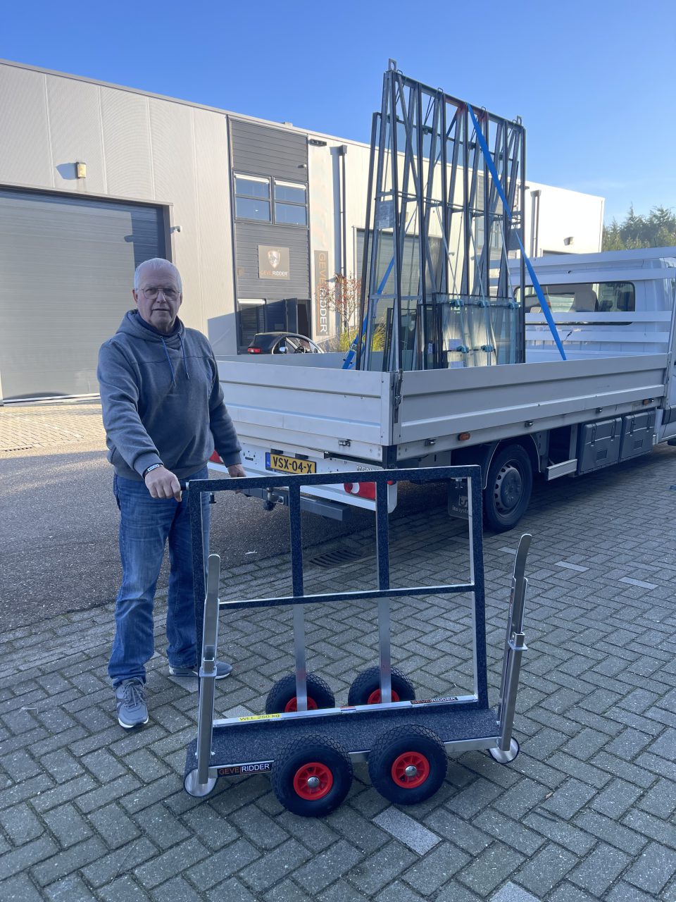 Glass cart aluminium Gevelridder