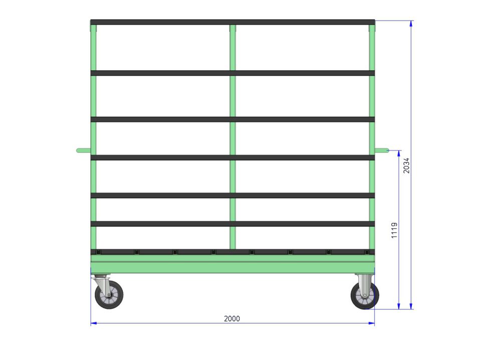 glaskar, glasstrolley W861 Muyen